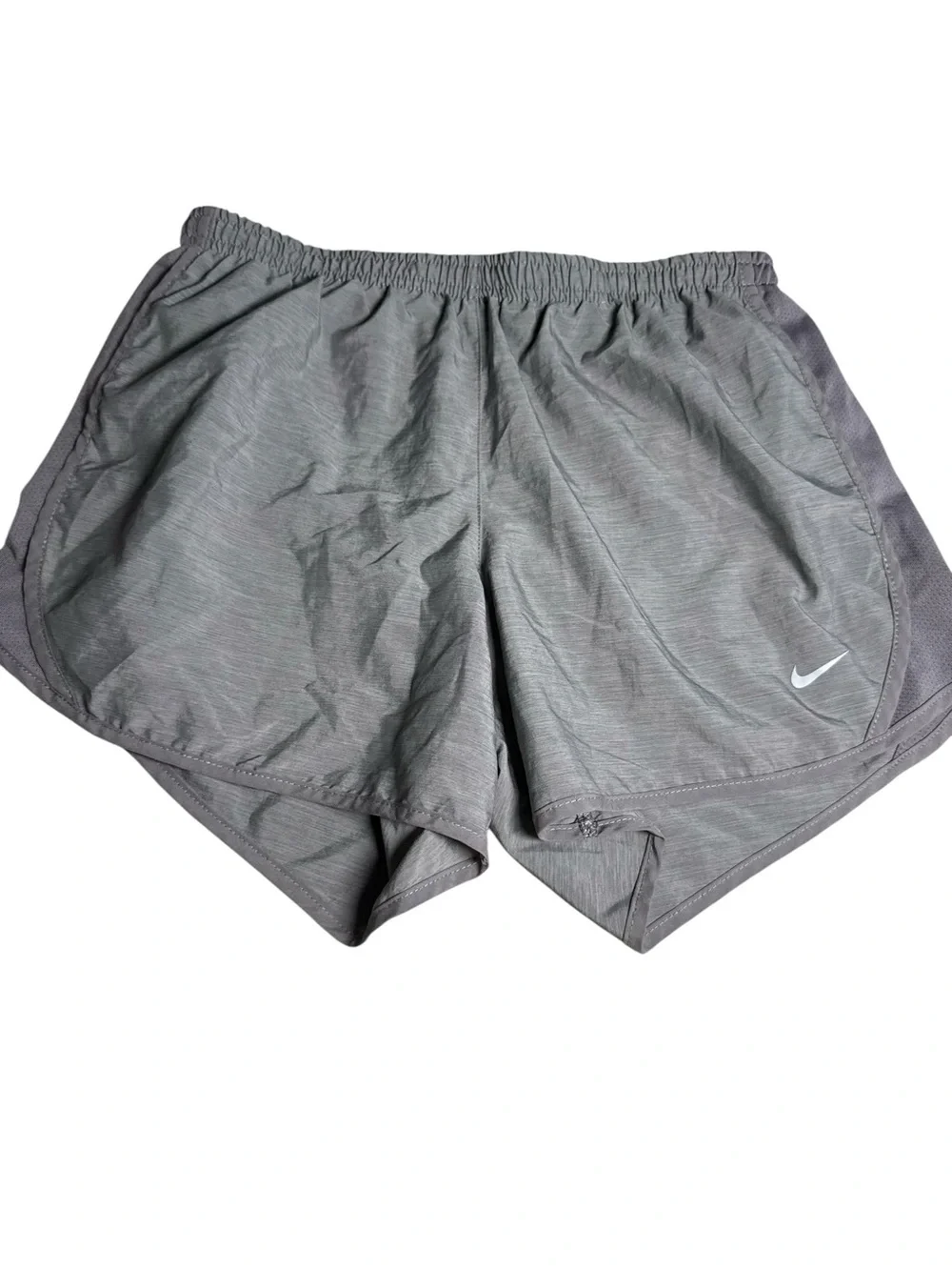 Nike Grey Athletic Shorts with White Swoosh